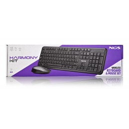 NGS HARMONY KIT (QUERTY, IT) tastiera Mouse incluso Universale RF Wireless QWERTY Italiano Nero