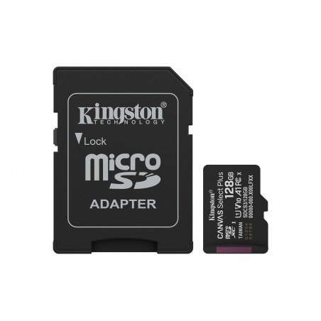 Kingston Technology 128GB microSDXC Canvas Select Plus Gen3 150MB s A1 (Adattatore SD incluso)
