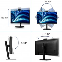 Philips Serie 3000 32B2U3601H 00 Monitor PC 80 cm (31.5") 2560 x 1440 Pixel Quad HD LCD Nero