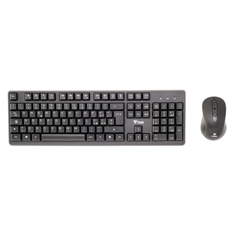 itek DEC W01 tastiera Mouse incluso Universale RF Wireless QWERTY Inglese, Italiano Nero