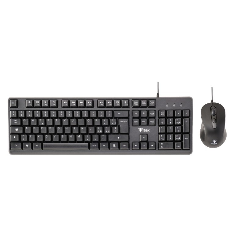 itek DEC C01 tastiera Mouse incluso Universale USB QWERTY Inglese, Italiano Nero