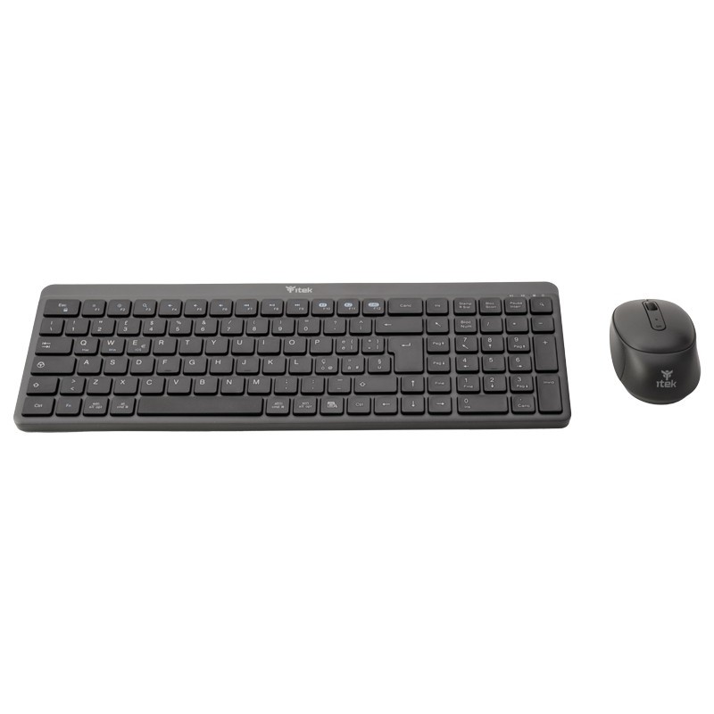 itek DEC WS01 tastiera Mouse incluso Universale RF senza fili + Bluetooth QWERTY Inglese, Italiano Nero, Grigio