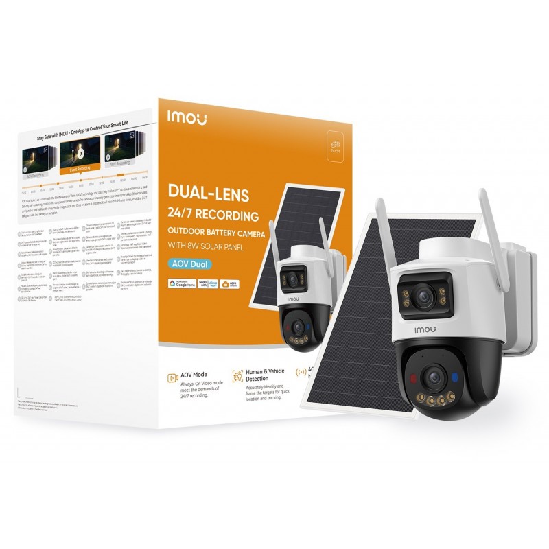 Imou AOV Dual KIT Telecamera da esterno, motorizzata, 4G e Wi-Fi a batteria