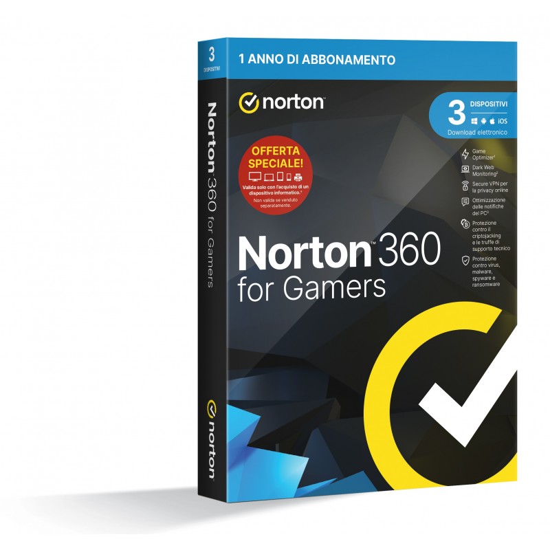 NortonLifeLock Norton 360 for Gamers 2023 Security management 1 licenza e 1 anno i