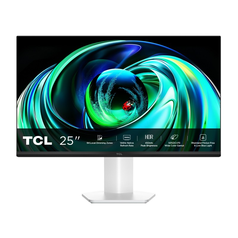TCL 25G54 Monitor PC 63,5 cm (25") 1920 x 1080 Pixel Full HD QLED Bianco