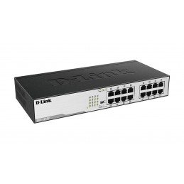 D-Link DGS-1016D switch di rete Non gestito Gigabit Ethernet (10 100 1000) 1U Nero, Argento