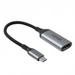 Lindy 43428 cavo e adattatore video 0,15 m USB tipo-C HDMI Grigio