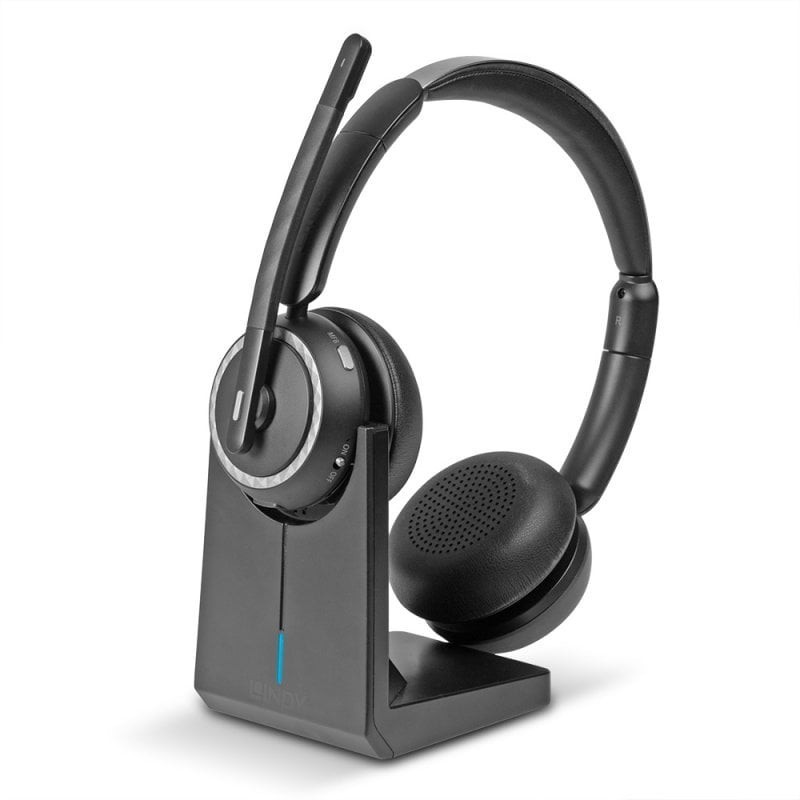 Lindy L118 Auricolare Cablato A Padiglione Ufficio USB tipo-C Bluetooth Base di ricarica Nero