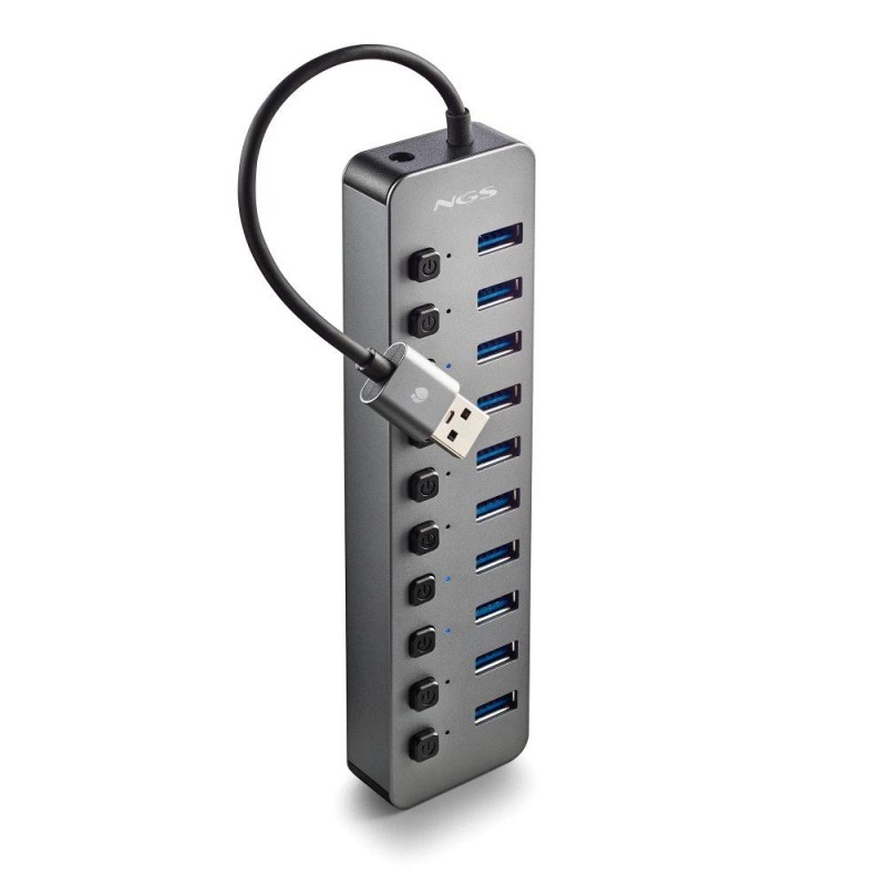 NGS IHUB 10 USB 3.2 Gen 1 (3.1 Gen 1) Type-A 5000 Mbit s Nero