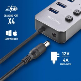 NGS IHUB 10 USB 3.2 Gen 1 (3.1 Gen 1) Type-A 5000 Mbit s Nero