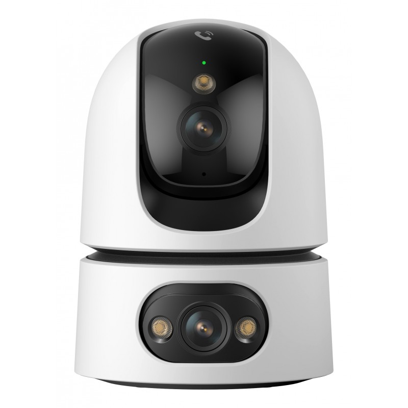 Imou Ranger Dual Pro 6MP Telecamera da interno, motorizzata, con doppia ottica 3MP+3MP, sirena integrata e faretto, tasto di