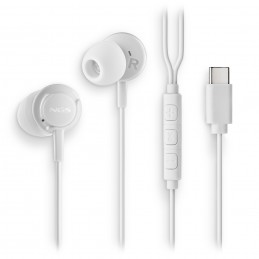 NGS CROSS STEP Auricolare Cablato In-ear Musica e Chiamate USB tipo-C Bianco