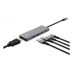 Trust 26062 hub di interfaccia USB tipo-C Grigio
