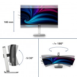 Philips Serie 5000 34B2U5600C 00 Monitor PC 86,4 cm (34") 3440 x 1440 Pixel Dual QHD LCD Grigio